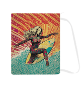 Close-up of the Surfing 1 01 Laundry Bag, emphasizing its high-quality material and unique surf-inspired artwork, perfect for surf enthusiasts.